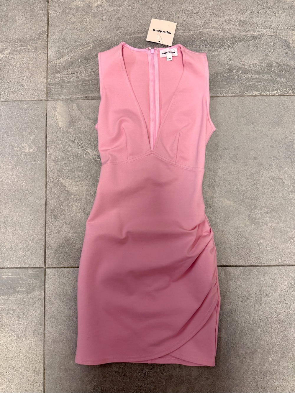 Superdown Skye Mini Dress Revolve Bubblegum Pink Plunge Wrap XXS